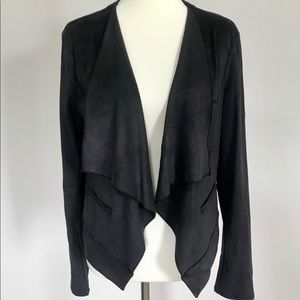 Nine West Jeans Drape Front Faux Suede Jacket